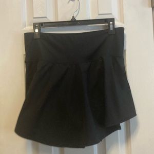 Large Black High-Rise Go-Dry Tennis Skirt With Shorts